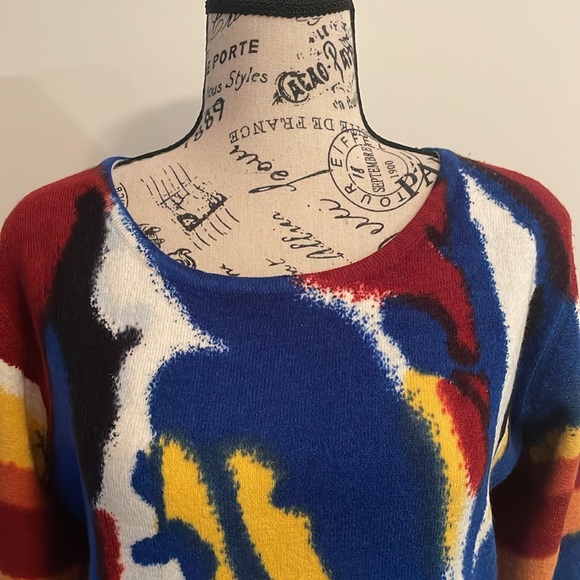 Unbranded Abstract Design Silk Blend Sweater Dress - size M fit to XL - Picture 3 of 12